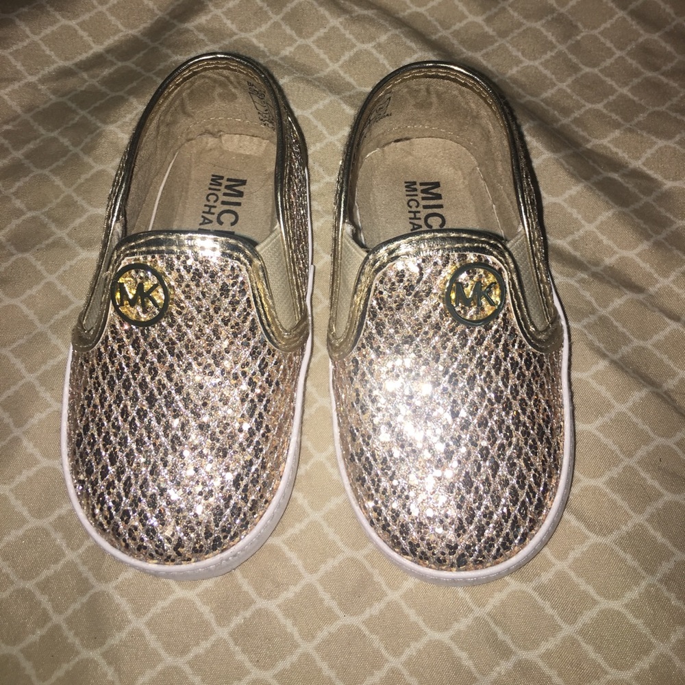 MK BabyGirl Gold Loafers