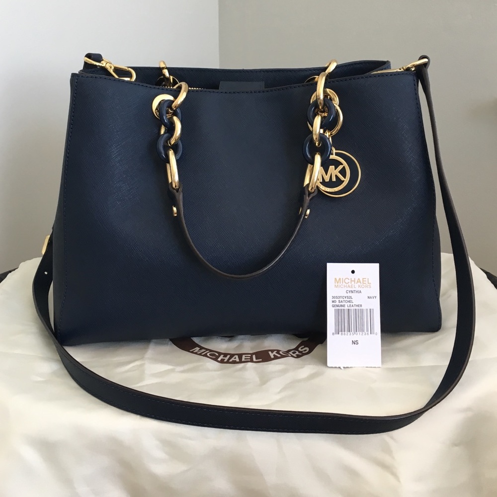 Michael Kors - Cynthia - Med. - Navy - Satchel