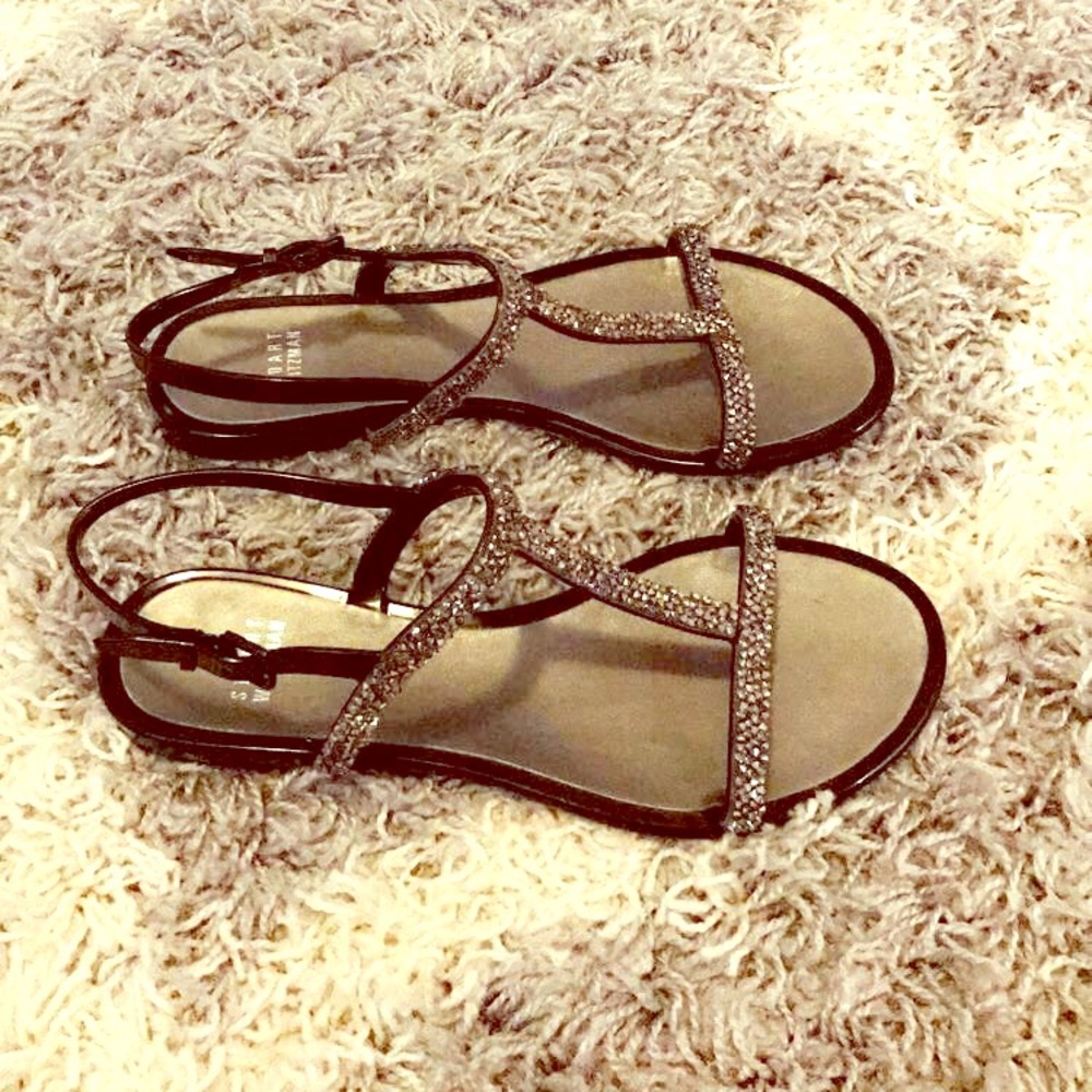 Stuart Weitzman black teezer jelly sandals