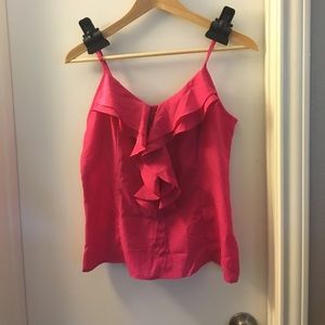 Miley Cyrus by Max Azria ruffled tank top pink.