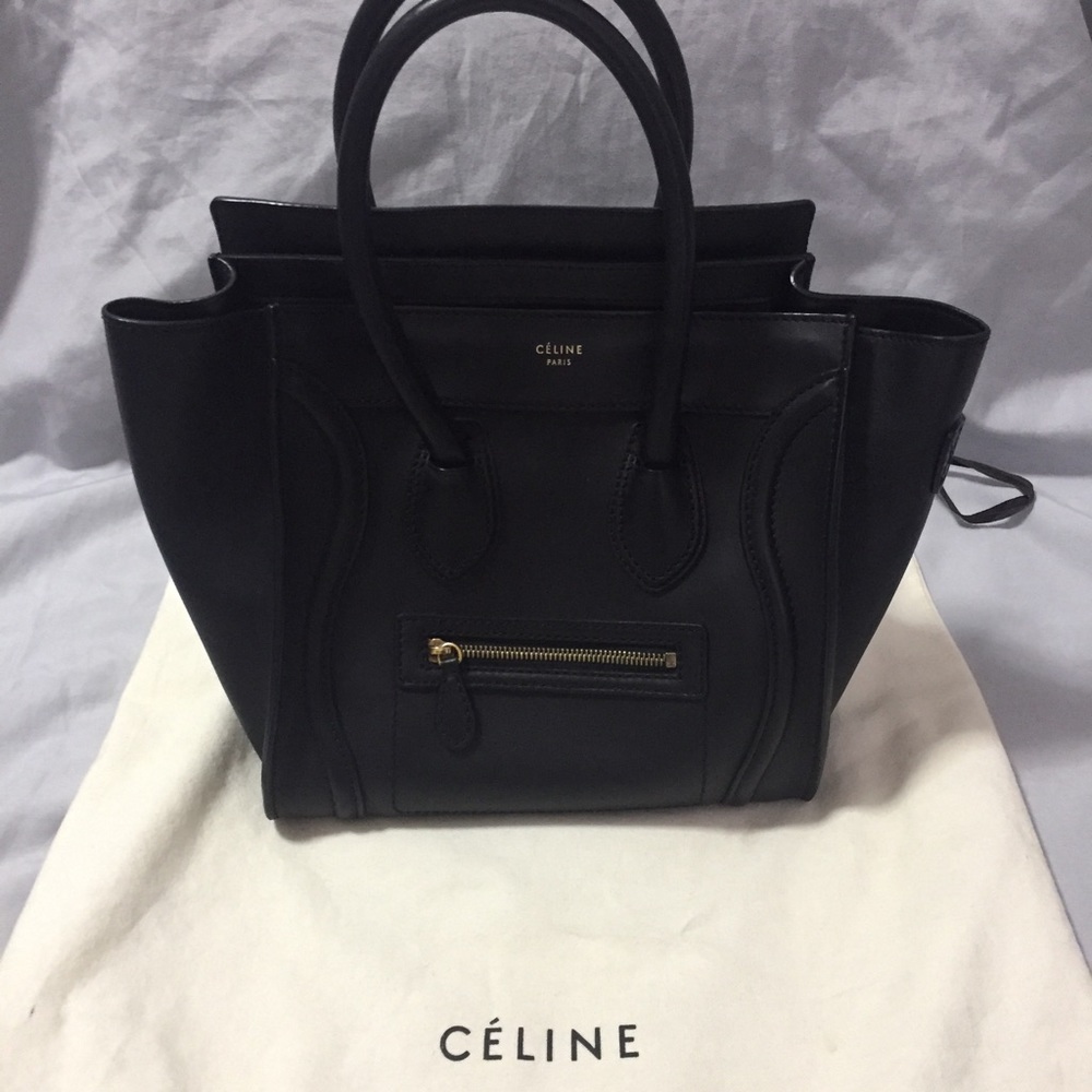 Authentic Celine Micro Luggage Bag (Black)