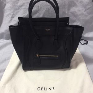 Authentic Celine Micro Luggage Bag (Black)