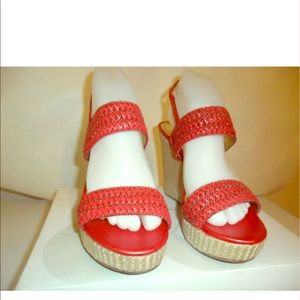 New Style&Co Marycor Red-Grapefruit  Wedges 7.5