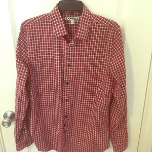 Express long sleeve plaid dress shirt