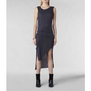 Allsaints Riviera Jersey Dress-charcoal size US 4