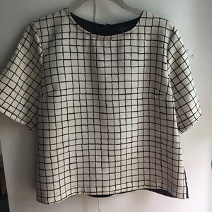 Topshop grid blouse