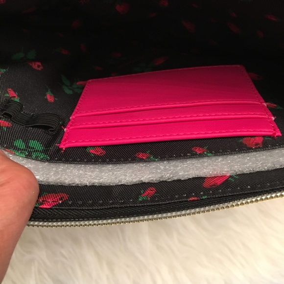 Betsey Johnson Bow & Arrow Pompom PU Leather Pouch - Picture 4 of 6