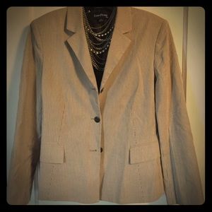 Brown & cream seersucker blazer