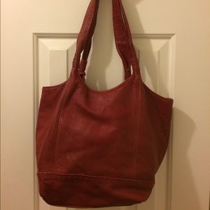 Sak red leather hobo