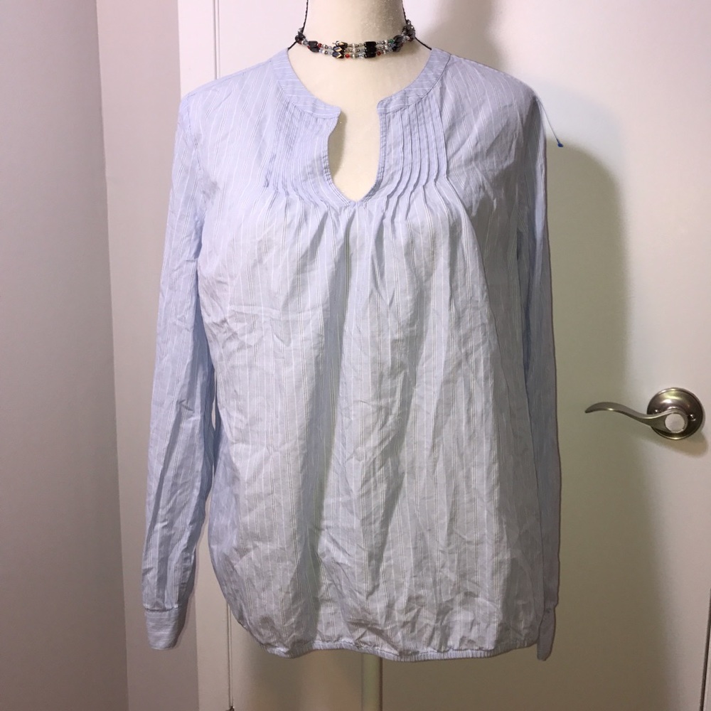 Loft Pinstriped Pleated Front Tunic