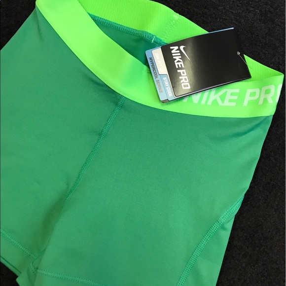 Green Nike Pro Compression Shorts - Picture 2 of 3