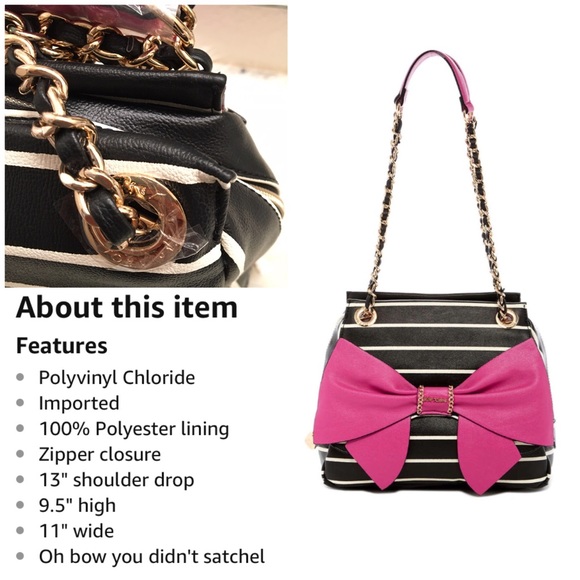 Betsey Johnson Oh Bow You Didn't Chain Strap Bag - Picture 8 of 8