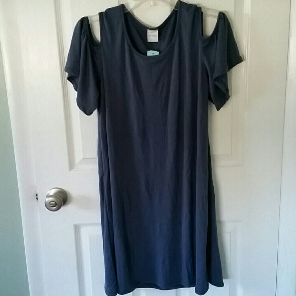 Cold shoulder knit dress