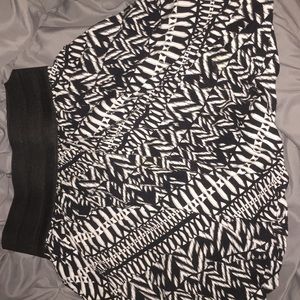 Black and white waist high skirt