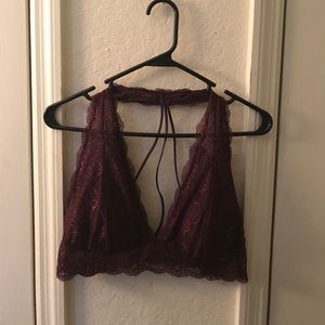 Plus size Dark Purple Lace Bralette