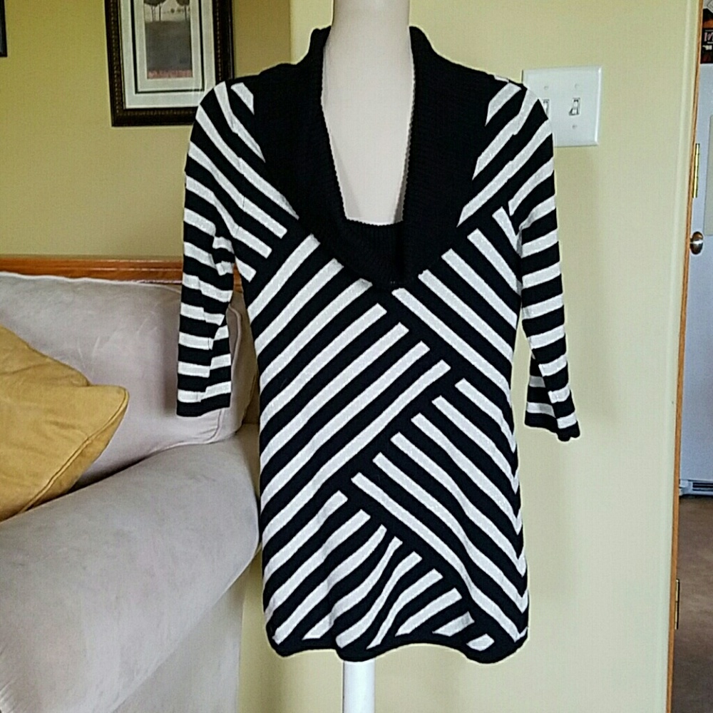 White House Black Market striped tunic sweater