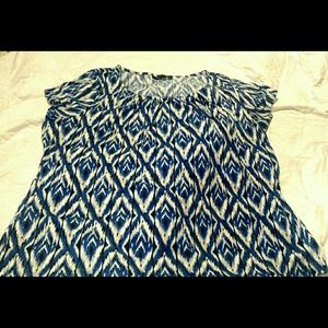 👜SALE👜 Blue & Black Tribal ikat Design Blouse 3X
