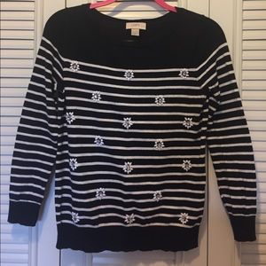 Black and white striped Sweater from The Loft