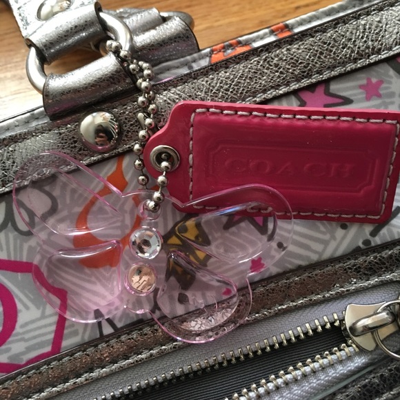 Pink and grey coach bag - Picture 3 of 4