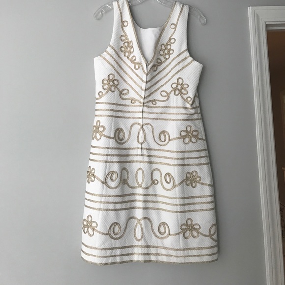 White & Gold Lilly Pulitzer Dress - Picture 2 of 4