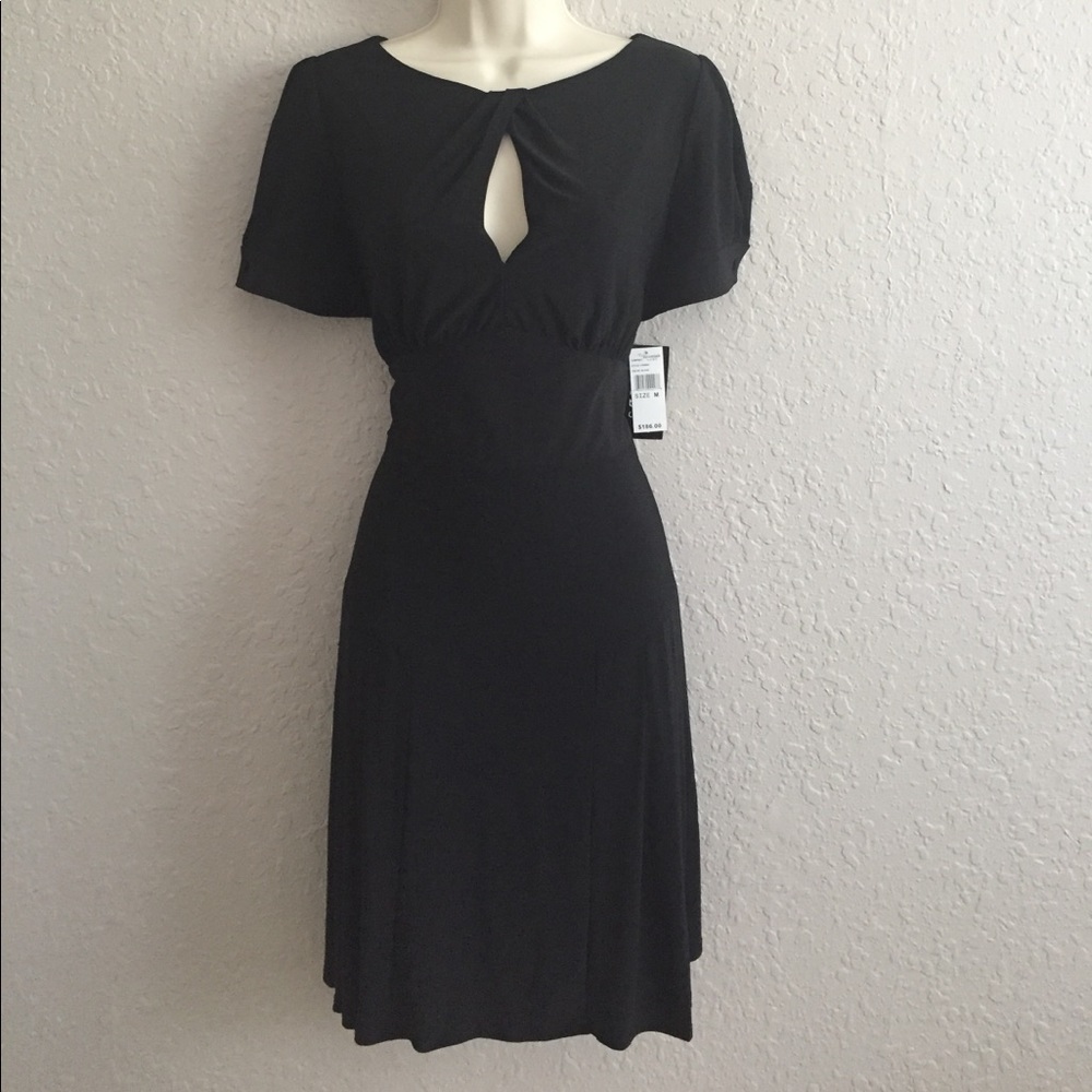 NWT: Essentials Black Dress with Key Hole Front.