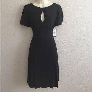 NWT: Essentials Black Dress with Key Hole Front.