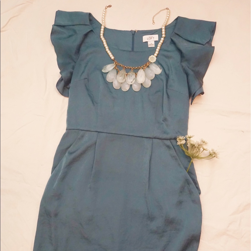 Silky Slate Blue Dress