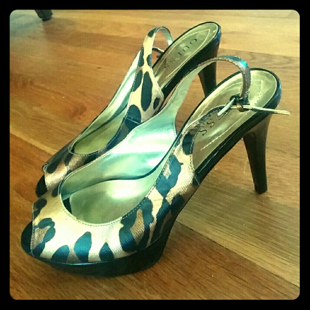Guess cheetah print stilettos!