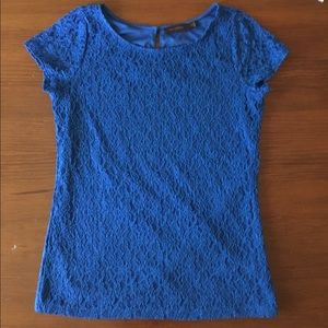 SOLD Lace overlay cap sleeve blouse