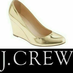 J. Crew Martina Metallic  Gold Wedge