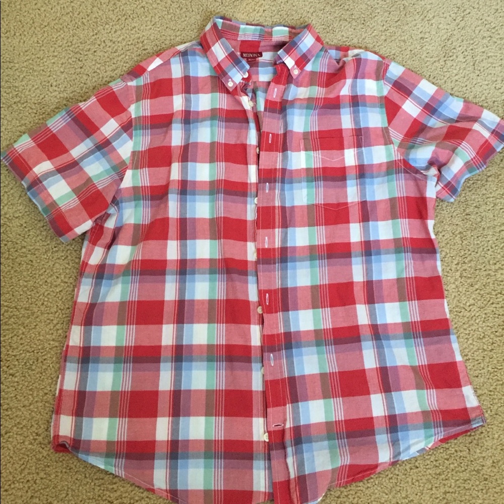 Merona summer plaid button down shirt XL