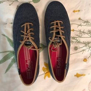 Keds Women's Champion Blue Felt Oxford Sneaker