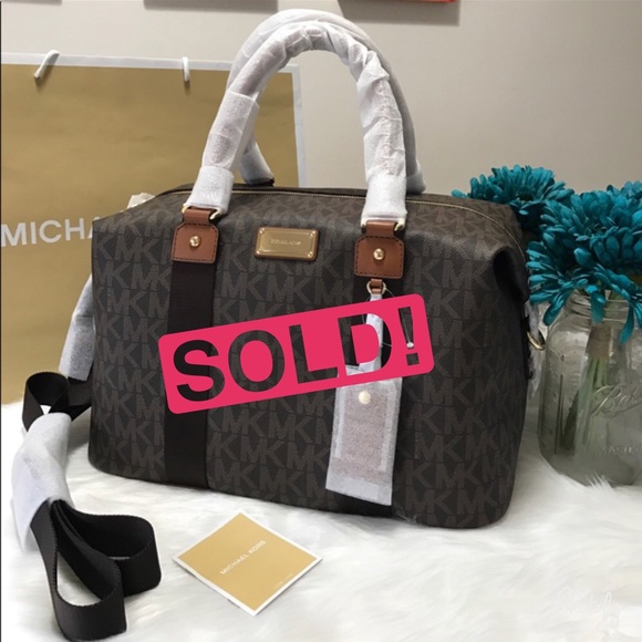 🆕 Michael Kors Weekender Travel DuffleBrown - Picture 1 of 6