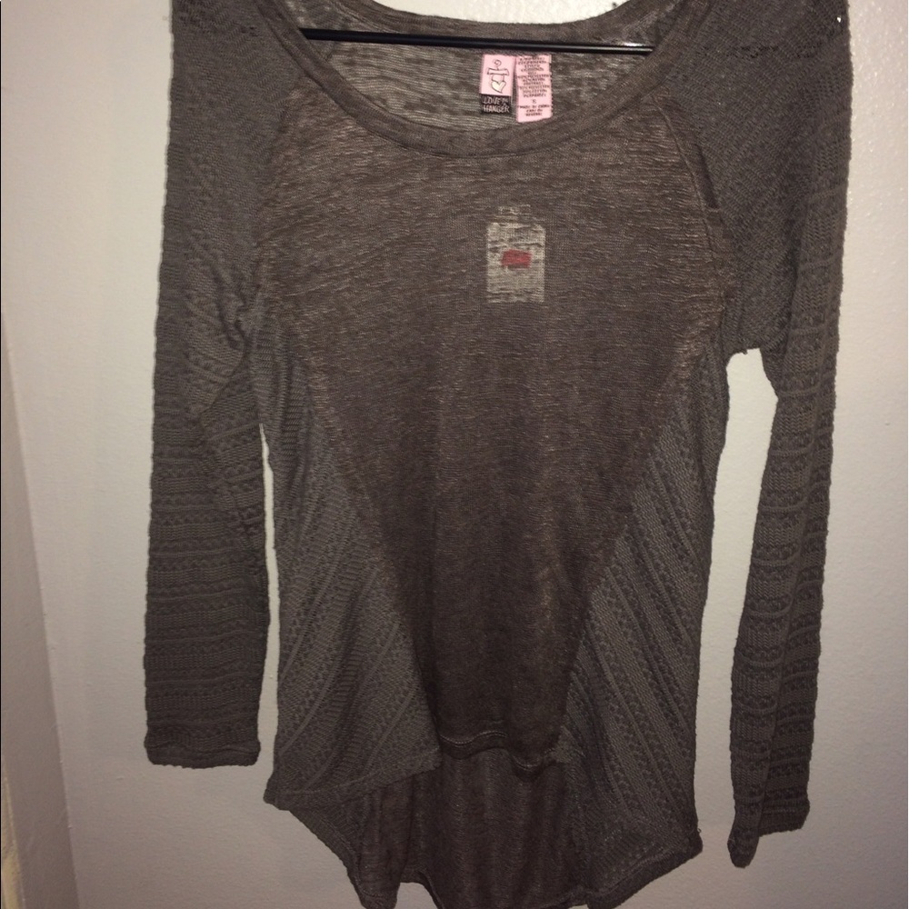 Gray hi-low sweater