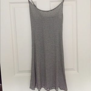 White and dark blue/black striped dress