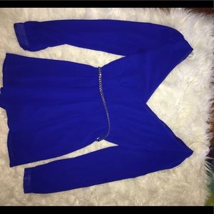 Royal Blue Long Sleeved Romper