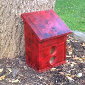Hand made wooden bird house