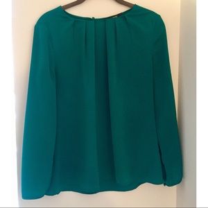 JCREW teal long sleeve blouse
