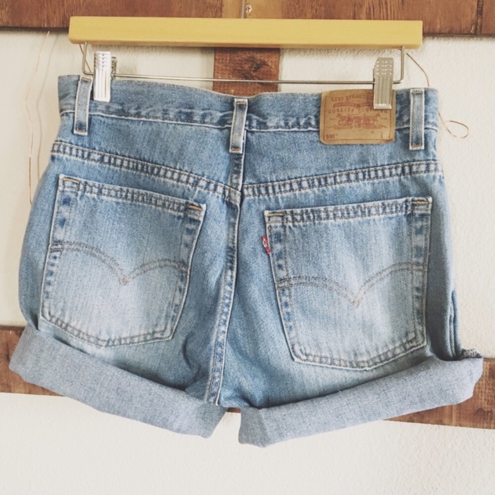 Vintage Levi's 510 light wash denim cutoff shorts