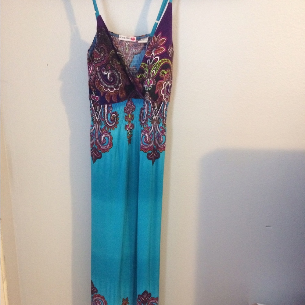 Purple and blue paisley maxi dress