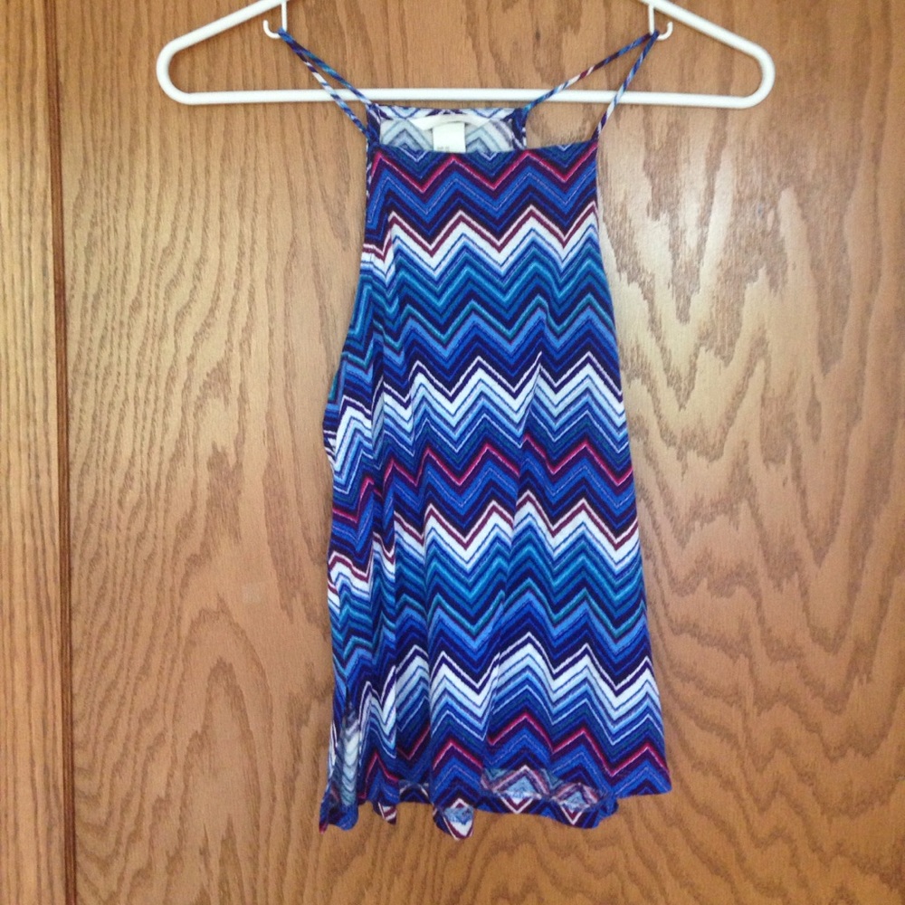 H&M blue chevron tank