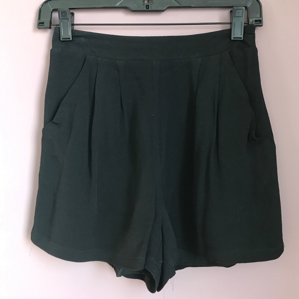 High Waist Black Dress Shorts