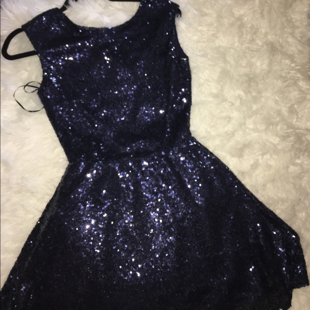 Deep Blue Sequined Tobi Dress