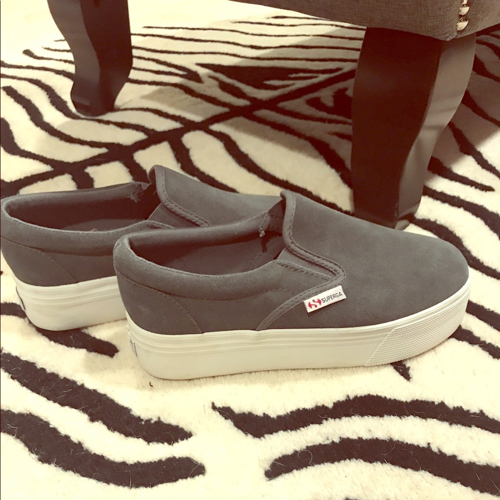 SUPERGA slip on platform tennis shoes