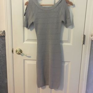 Slim fitting silver dress