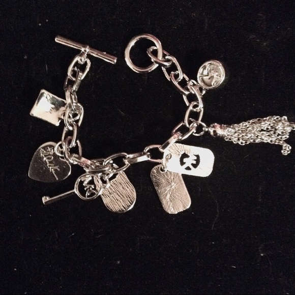 ❗️ONE LEFT❗️RARE MK SILVER CRYSTAL CHARM BRACELET - Picture 2 of 3