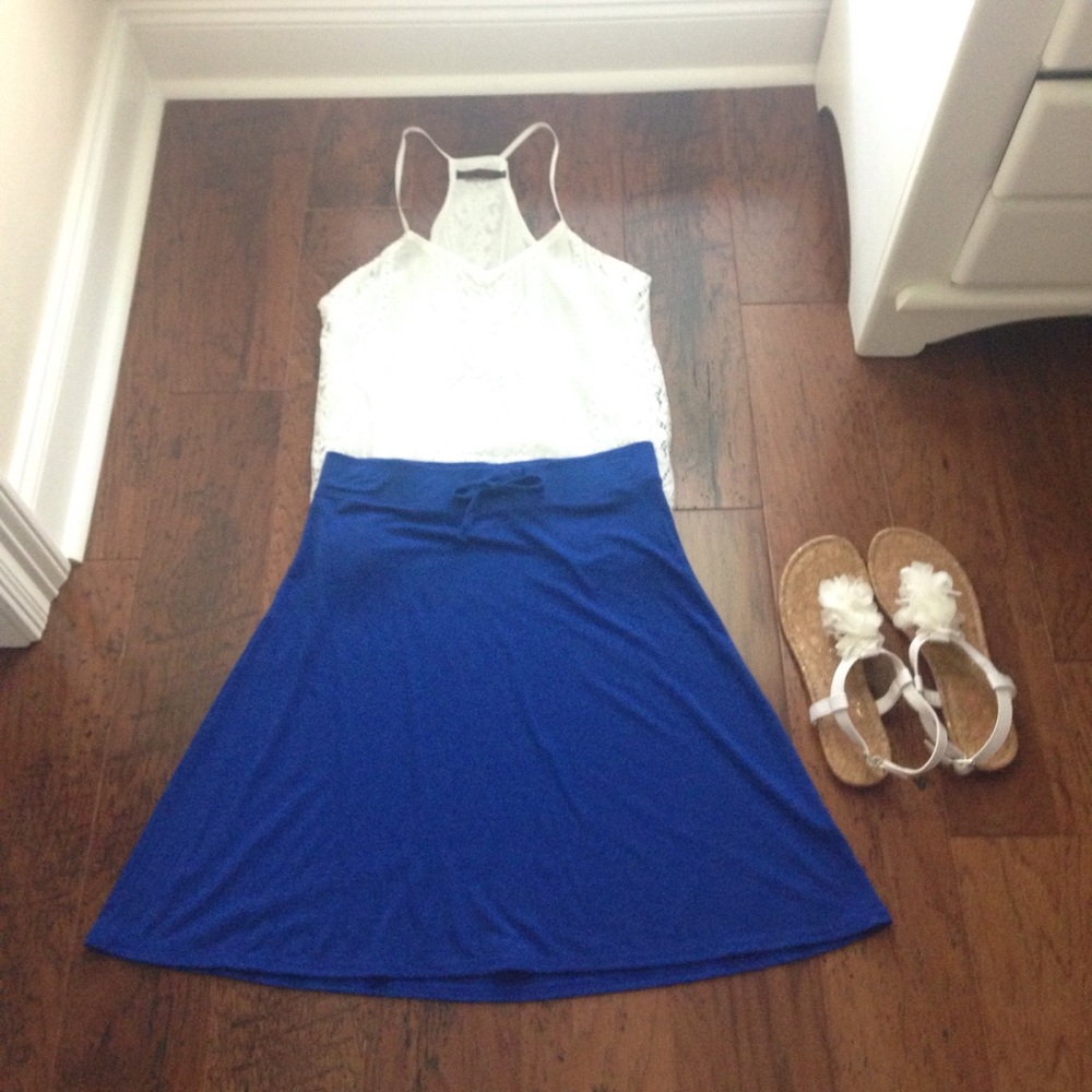 BOGO Bundle Sale!! Blue spring skirt-thin, comfy