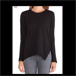 Wilt asymmetric long sleeve tee black size small