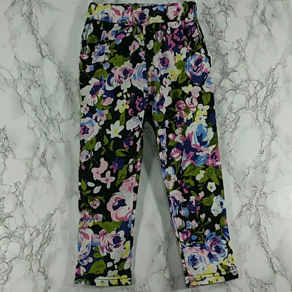 SALE***Heather black Flowers Pants. Kids :) - Picture 2 of 4