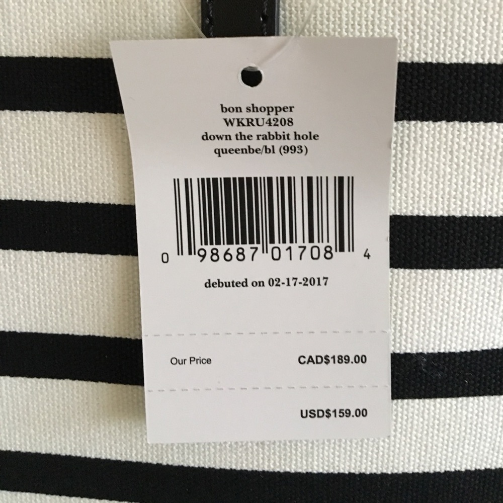 NWT Kate Spade *QUEEN BEE* Canvas Tote - Picture 4 of 6